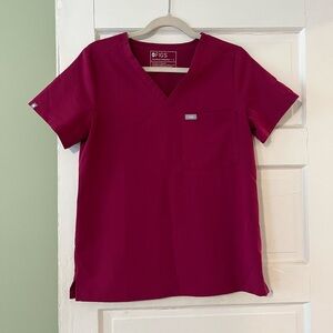 Figs Dark Magenta Catarina Scrub Top